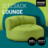 LUMALAND Sitzsack Lounge (320 L) grün, gemütlich für In- & Outdoor, langlebig, leicht, mit EPS-Füllung und verdecktem Reißverschluss.