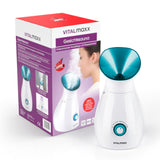 VITALmaxx Gesichtssauna 3in1 weiß/blau mit 200 ml Wassertank, für Gesichtspflege, Entspannung und Porenöffnung durch Nano-Ionen-Dampf.