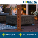 Hoberg LED Rost-Schild mit Willkommen, kabellos, wetterbeständig, dekorativ mit LED-Lichterkette, ideal für Hausflur und Eingangsbereich.