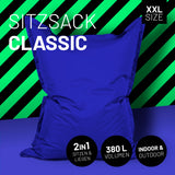 LUMALAND Sitzsack Classic XXL (380 L) royalblau – 2in1 Sitz- und Liegesitzsack für In- & Outdoor mit 380 L Volumen.