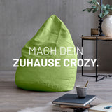 LUMALAND Luxury XL Sitzsack stylischer Beanbag in Grün mit 120L Füllung – Bequemer Sitzsack für modernes Wohnen und Entspannen.