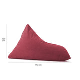 LUMALAND Sitzsack Interior Line dreieckiger Komfort-Sitzsack in Rot, 150x100x100 cm, 370l Füllung, Leinen-Optik, Indoor Bean Bag.