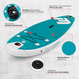 FitEngine Junior Trip SUP-Board Set (Allrounder) - 8', aufblasbar mit Drybag, Action-Cam-Halterung und rutschfester Oberfläche.