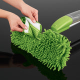 CLEANmaxx Spray-Mopp flexibel in Limegreen mit abnehmbarem Mikrofaser-Wischtuch und integrierter Sprühfunktion für bequemes Putzen.