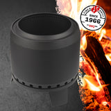 LANDMANN Raucharmer Feuerkorb Ø 60 cm, rund, schwarz – wetterfest, raucharm, mit 360°-Luftzirkulation für Garten und Terrasse.