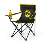 BVB Campingstuhl faltbar - 80x50 cm - schwarz/gelb mit Logo, faltbar, robust, mit Getränkehalter, ideal für Fans von Borussia Dortmund.