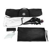 Where Tomorrow - Pop up Pavillon - Faltpavillon - 10 Sek. Quick-up-Aufbau - Schwarz komplett verpackt mit Tragetasche und Zubehör.