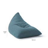 LUMALAND Sitzsack Interior Line in Aqua, dreieckiger Komfort-Sitzsack 150x100x100 cm mit 370l Füllung und Leinen-Optik