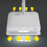 N8WERK Akku-Vibrationsmopp Moonlight White Edition mit LED-Beleuchtung und Vibrationsfunktion für einfache Reinigung aller Böden.