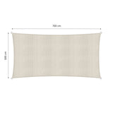 LUMALAND Sonnensegel 100% HDPE mit Stabilisator UV-Schutz Rechteck 5x7m in Creme, robust und reißfest mit Befestigungsringen.