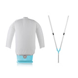 CLEANmaxx Hemdenbügler PRO mit Hosenaufsatz in Blau, vollautomatisch trocknet und bügelt Hemden schonend und faltenfrei.