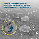 Hoberg Strandkorb Schutzhülle L/XL grau, wasserabweisend mit Abperleffekt und robuster Innenbeschichtung für optimalen Schutz vor Nässe.
