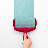 EASYmaxx Streichset Paint Maxx Pro 5-tlg. - roter Farbroller mit Mikrofaserpad für gleichmäßiges Farbauftragen auf Wand.