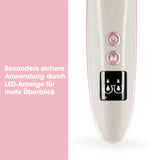 VITALmaxx Porenreiniger Professional 6in1 mit LED-Anzeige für sichere Anwendung und drei Intensitätsstufen zur Porenreinigung.