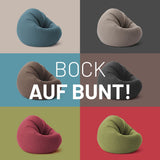 LUMALAND Sitzsack Interior Line runder Sitzsack in sechs Trendfarben, leinenähnlicher Bezug, weich und flexibel, 300l Füllung, Indoor.