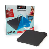 MAXXMEE Sitzkissen mit Wabenstruktur aus Gelmaterial 42x36cm schwarz, atmungsaktiv, rutschfester Bezug, ideal für Büro und Auto.