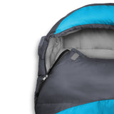 Where Tomorrow Camping Schlafsack Classic - Mumienschlafsack türkis mit wasserabweisendem Material und Konturkapuze, 230 x 80 x 55 cm.