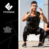 FitEngine Gewichtsweste 20 kg mit verstellbaren Gewichten für intensives Training bei Squats und funktionellen Übungen.