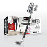 MAXXMEE Akku-Zyklon-Staubsauger PLUS mit Mikrofaserbürste - kabellos, beutellos, 3 Saugstufen, bis zu 60 Min. Laufzeit, silber/schwarz.