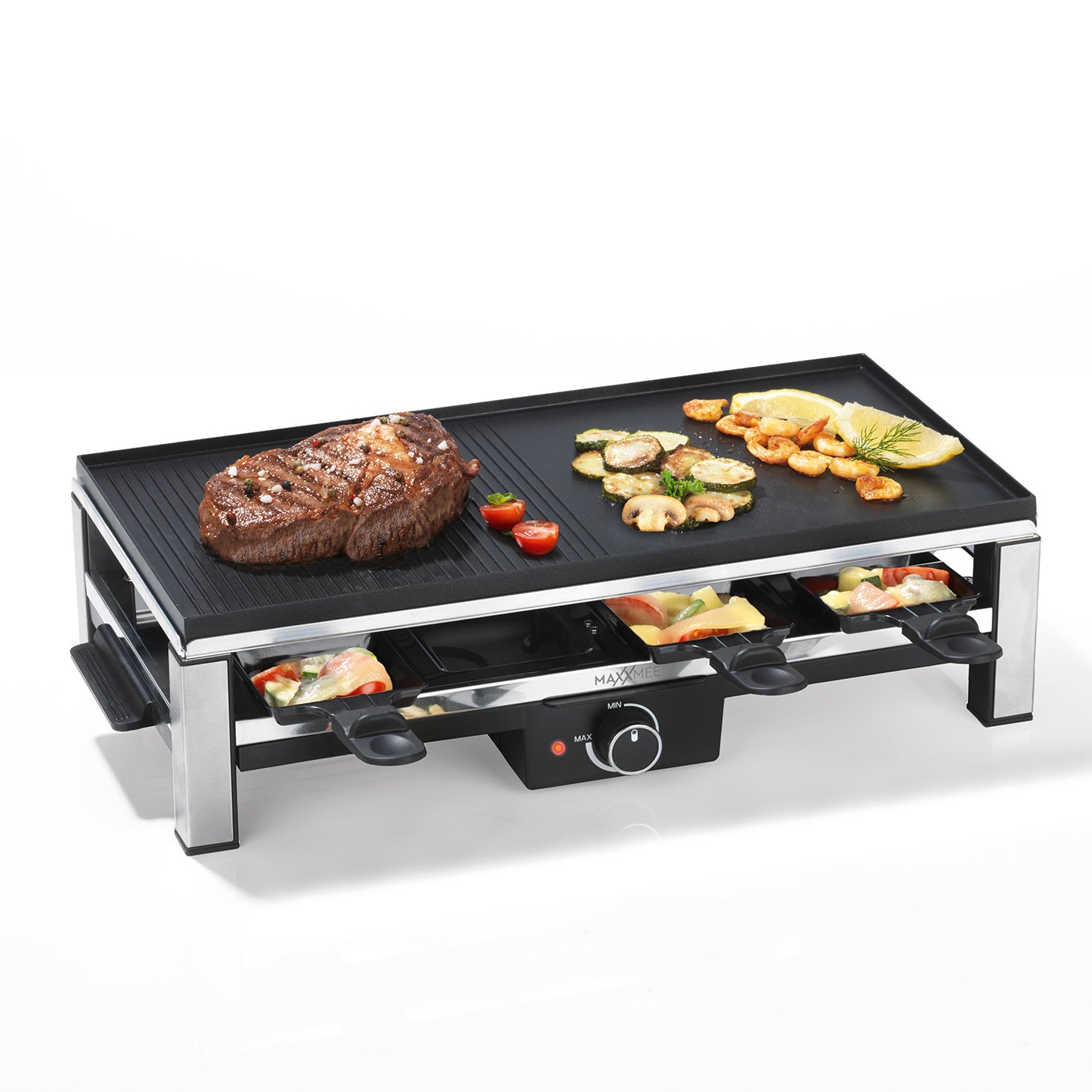 Maxxmee Raclette Grill Für 8 Personen MAXXMEE Raclette Grill für 8 Personen - 2000W – TV-Werbung unser Original