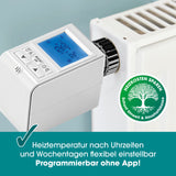 EASYmaxx Heizkörperthermostat Digital mit beleuchtetem Display, programmierbar ohne App, energiesparend und individuell einstellbar