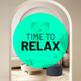 LUMALAND Sitzsack Pouf (50 L) in Stahlgrau als moderner Sitzhocker und Fußschemel für Innen- und Außenbereiche.