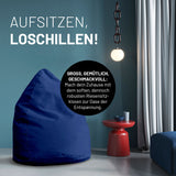 LUMALAND Luxury XL PLUS Sitzsack stylischer Beanbag in Royalblau mit 220L Füllung und robusten Nähten für entspannte Stunden.