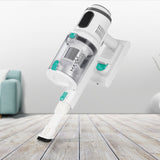 MAXXMEE Akku-Zyklon-Staubsauger mit Schmutzgraderkennung, kabellos, beutellos, für Hand- und Bodenreinigung in Weiß/Grün.