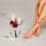 MIWIAM Nagelfeile & Hornhauthobel Set 2-tlg. mit rostfreien, flexiblen Feilen für seidig glatte Füße und sichere Fußpflege zuhause.