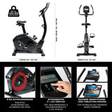 FitEngine Heimtrainer Smart mit 9kg Schwungrad, 24 Widerstandsstufen, LCD-Display und Smartphonehalterung für effektives Training.