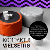LUMALAND Sitzsack Pouf (50 L) Orange, multifunktional als Sitz, Ablage und Fußschemel, für innen und außen, leicht und pflegeleicht.