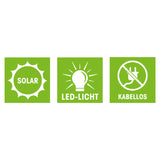 EASYmaxx Solar Dachrinnenleuchten in Edelstahl 3er-Set mit LED-Licht, solarbetrieben und kabellos für einfache Montage und Nutzung.