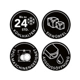 MAXXMEE Eiswürfelbehälter schwarz mit 4,5l Füllmenge, Tragegriff, Ausgussöffnung und bis zu 24 Stunden Kühlhaltung.