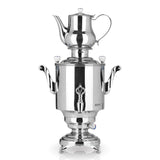 BEEM Romanov 1007 III Samowar aus Edelstahl mit 5 Liter Fassungsvermögen und 1,3 Liter Teekanne, professionell für Gastro und Privat.