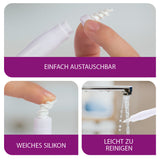 VITALmaxx Ohrenreiniger mit 3 Aufsätzen, weiche Silikonspitze, einfach austauschbar und leicht zu reinigen, optimal für sanfte Ohrreinigung.