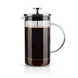 COFFEE PRESS Kaffeebereiter - 1 Liter, moderne Edelstahlkanne mit Borosilikatglas und Edelstahlfilter für intensiven Kaffeegenuss.