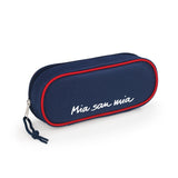 FC BAYERN MÜNCHEN Faulenzermäppchen "Mia san Mia" in Dunkelblau mit rotem Rand und weißem Schriftzug "Mia san Mia