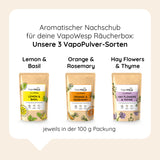 VapoWesp Räucherbox inkl. Pulver Orange & Rosemary 50g, aromatisches VapoPulver zur optimalen Rauchregulierung beim Räuchern.