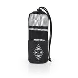 Borussia Mönchengladbach Sporthandtuch Deluxe 80x130 cm in schwarz/weiß/grün, saugstark, leicht, mit praktischem Mesh-Bag.