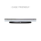 VONMÄHLEN Wireless Ladegerät Aura lite 15W schwarz zeigt flaches Design, kompatibel mit Smartphones auch in Hüllen.