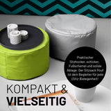 LUMALAND Sitzsack Pouf (50 L) Grün, multifunktional als Sitzhocker, Ablage und Fußschemel für In- & Outdoor, pflegeleicht und langlebig.