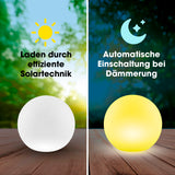 EASYmaxx Solar-Dekokugel mit Farbwechsel 4er-Set, solarbetrieben, automatische Einschaltung bei Dämmerung, witterungsbeständig, LED-Leuchten.