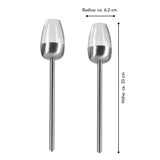 MAXXMEE Solar-Fackel 2er-Set - silber, wetterfest, mit integriertem Solarpanel und Flammeneffekt für Garten und Terrasse.