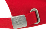 FC BAYERN MÜNCHEN Cap "Mia san Mia" - blau/rot mit Logo, verstellbarer Metallclip und Vereinslogo auf rotem Stoffband.