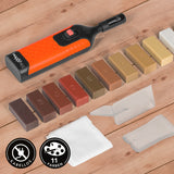 MAXXMEE Reparatur-Set Laminat & Parkett mit 11 Wachsfarben zum Ausbessern von Holzoberflächen kabellos und vielseitig einsetzbar.