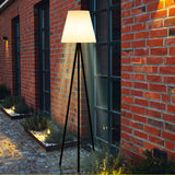 Hoberg Solar-Stehlampe kabellos, warmweißes LED-Licht, klassisches Design, für drinnen und draußen, dimmbar und höhenverstellbar.