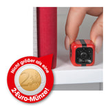 EASYmaxx Mini-Kamera 3,7V rot/schwarz in kompakter Größe, ideal für vielseitige Aufnahmen mit Speicherkarte 8GB und Infrarot-LEDs.