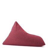 LUMALAND Sitzsack Interior Line in Rot, dreieckiger Sitzkissen Bean Bag mit 370l Füllung und Leinen-Look, 150x100x100 cm.
