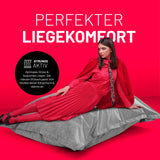 LUMALAND XXL Microvelours Sitzsack 380L 140x180 cm Grau mit perfektem Liegekomfort und atmungsaktivem, robustem Material für Indoor.