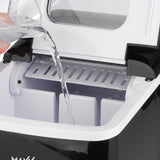 MAXXMEE Eiswürfelbereiter - 9 Eiswürfel in ca. 8 Minuten, mit 1,8 l Tank und herausnehmbarem Eiswürfelbehälter in schwarz.